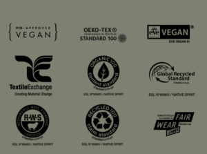 Logos de certificados en la industria de la moda